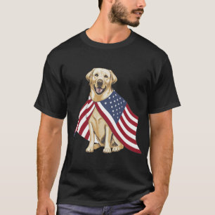 Camiseta Cão da Bandeira Americana Patriótica Labrador Amar