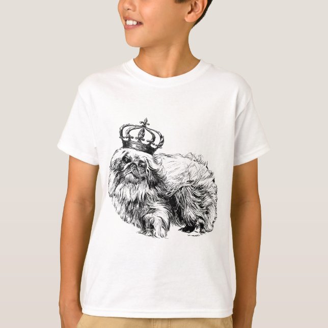 Camiseta Cão da coroa de Pekingese real (Frente)
