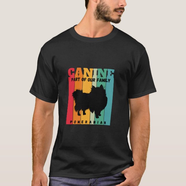 Camiseta Cão da Pomerânia - Parte Canina de nossa família L (Frente)