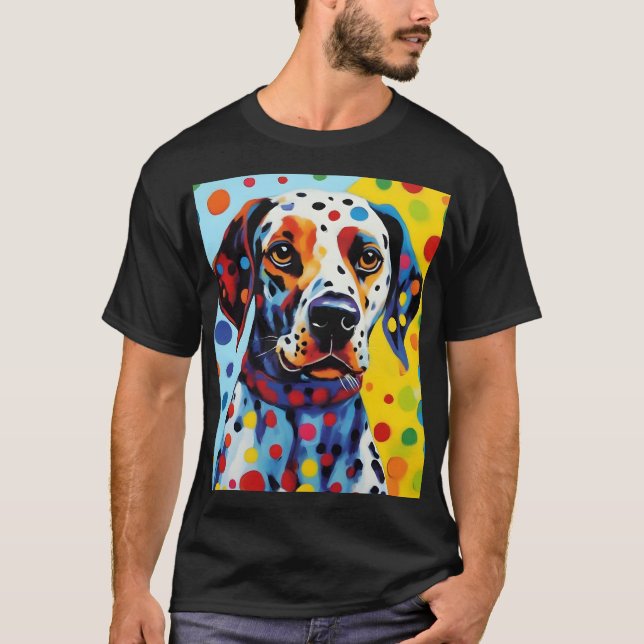 Camiseta Cão Dalmaciano de pop Art (Frente)