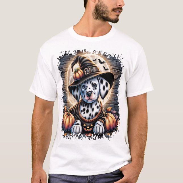 Camiseta Cão Dalmata Halloween (Frente)
