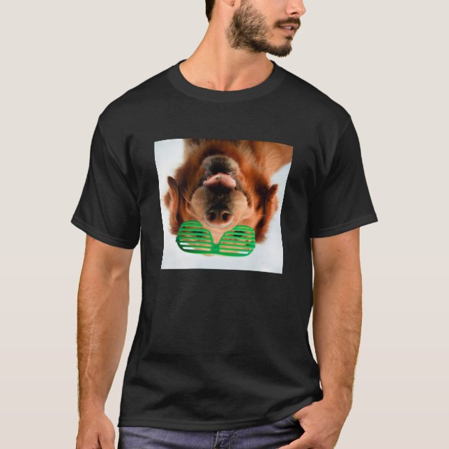 Camiseta Cão das imagens | de Getty com vidros (Frente)