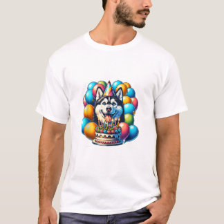 Camiseta Cão de Aniversário do rouco
