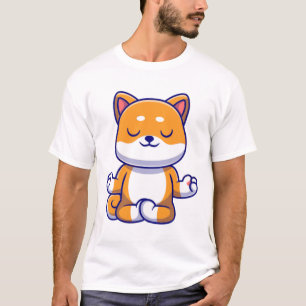 Camiseta Cão-de-banho-maria bonitão fazendo cartoon de medi
