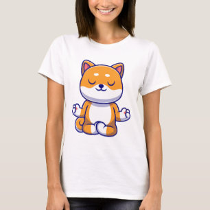 Camiseta Cão-de-banho-maria bonitão fazendo cartoon de medi