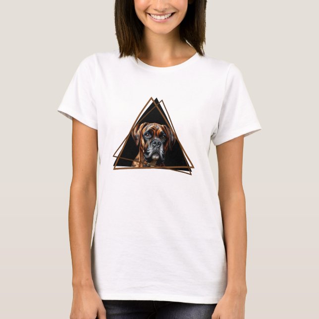 Camiseta Cão-de-bico castanho e preto (Frente)