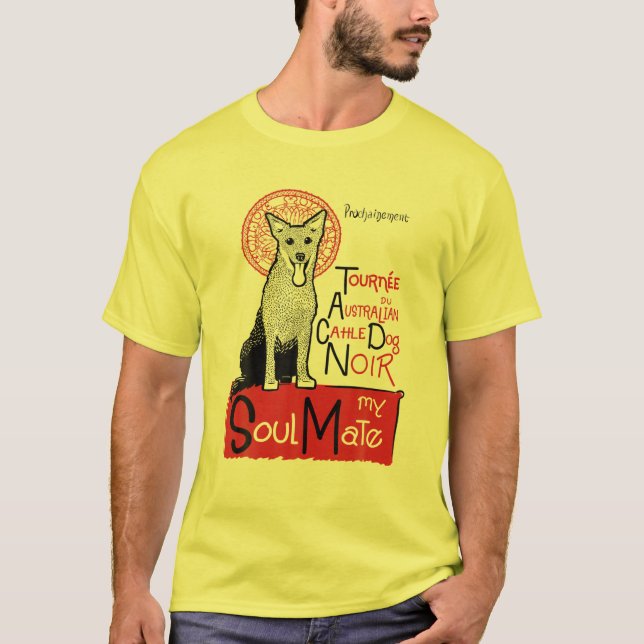 Camiseta Cão de Bovinos Australiano Engraçado (Frente)