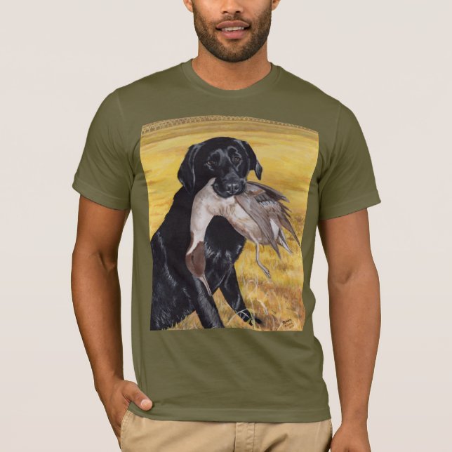 Camiseta Cão de caça preto de Labrador (Frente)