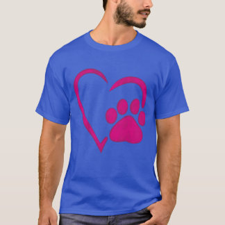 Camiseta cão de cão do coração mãe retro presente