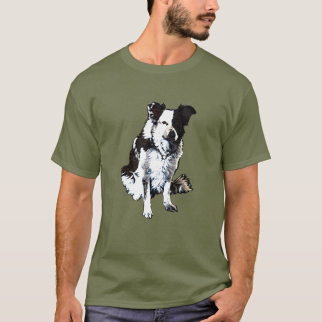 Camiseta Cão de carneiros, border collie (Frente)
