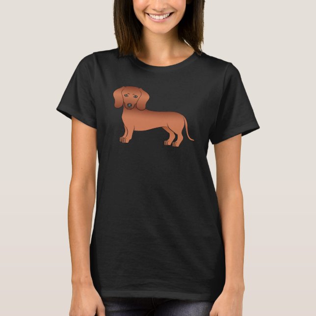 Camiseta Cão-de-Cartoon Casaco Suave Vermelho (Frente)