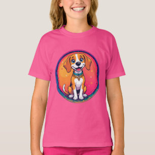 Camiseta Cão de Cartoon Cheio
