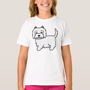 Camiseta Cão de Cartoon de Corte de Terrier Cúpula da Hig