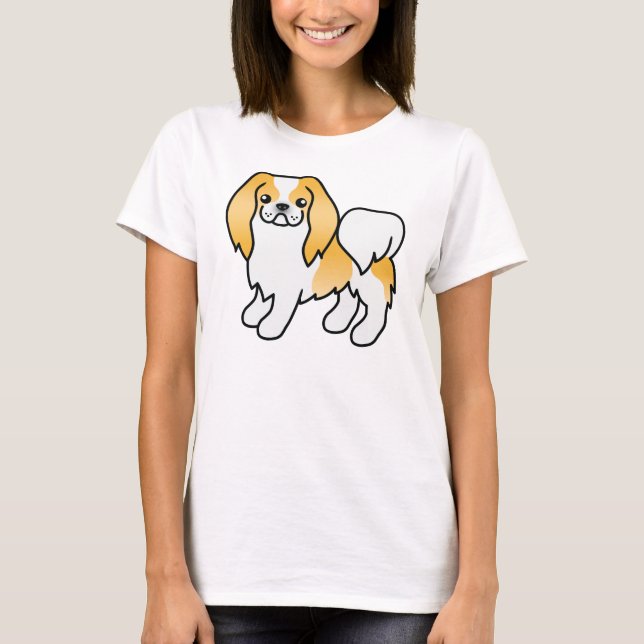 Camiseta Cão-De-Cartoon De Limão E Branco Japonês (Frente)