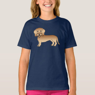 Camiseta Cão de Cartoons de Dachshund Cute de Whaten Wire