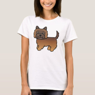 Camiseta Cão de Cartoons Red Brindle Cairn Terrier