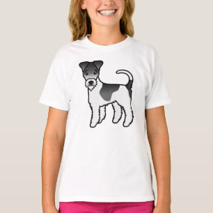Camiseta Cão-De-Cartucho De Coroa Preta E Branca, Com Fio, 