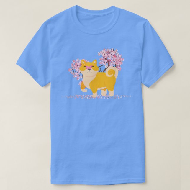 Camiseta Cão-de-cereja Kawaii Sakura (Frente do Design)