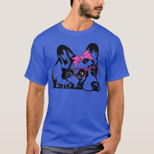 Camiseta Cão de Corgi com óculos de bandana