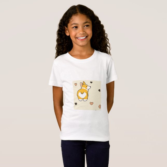 Camiseta Cão-de-corgu-marrom (Frente Completa)