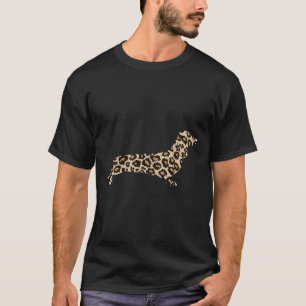 Camiseta Cão de Dachshund de Impressão Leopardo