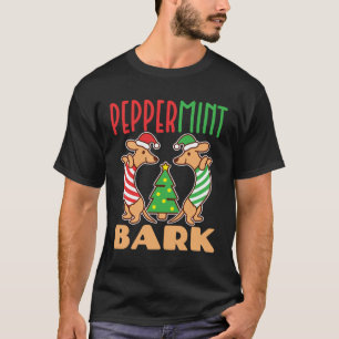 Camiseta Cão de Dachshund de Natal Latido de hortelã-piment