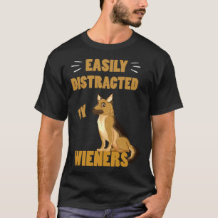 Camiseta Cão De Dachshund Desalojado Facilmente Por Wieners