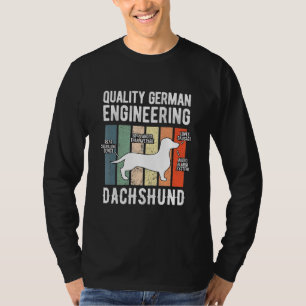 Camiseta Cão de Dachshund Weiner de Engenharia Alemã de Qua