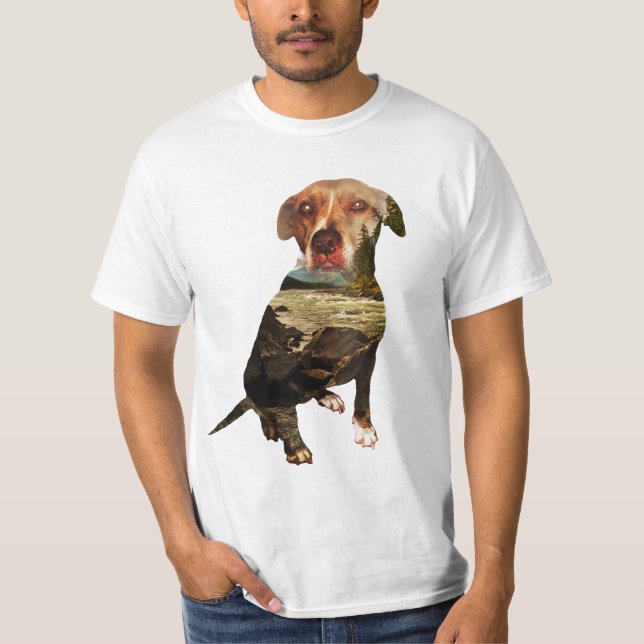 Camiseta cão de dupla exposição (Frente)