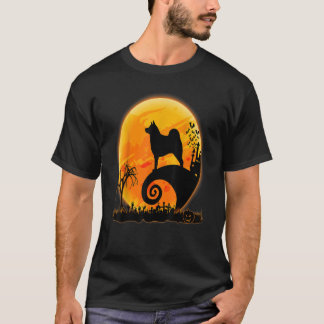 Camiseta Cão De Elkhound Norueguês E Dia de as Bruxas engra