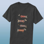 Camiseta Cão de Enchimento<br><div class="desc">Enchidos bonitos de Dachshund ou cachorros-salsicha em tricô malhado. Perfeito para amantes de cachorros e ambulantes de cães.</div>