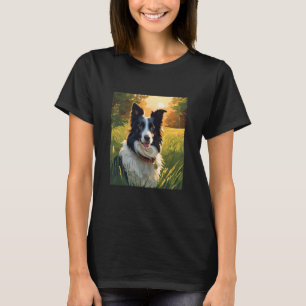 Camiseta cão de estimação do collie da fronteira