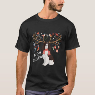 Camiseta Cão-de-estreia de natal inglês Springer Spaniel