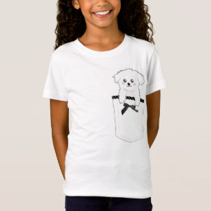 Camiseta Cão de filhote de cachorro bonito do bolso