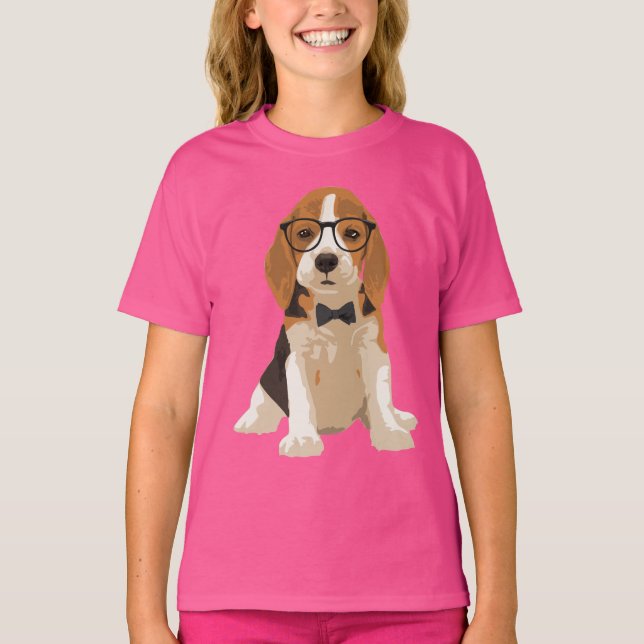 Camiseta Cão de filhote de cachorro bonito do lebreiro do (Frente)