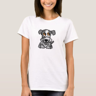 Camiseta Cão de filhote de cachorro cinzento bonito da art