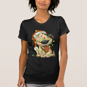Camiseta Cão de filhote de cachorro engraçado das luzes d
