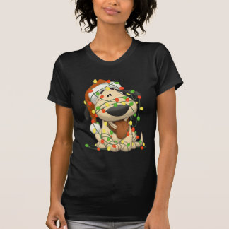 Camiseta Cão de filhote de cachorro engraçado das luzes de