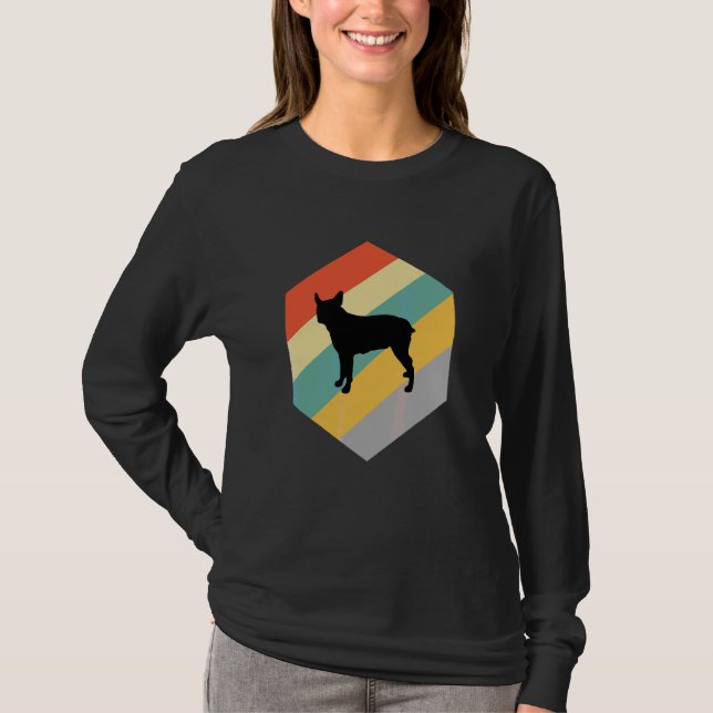 Camiseta Cão de Gado Australiano de Cauda Rapa Design Vinta (Frente)