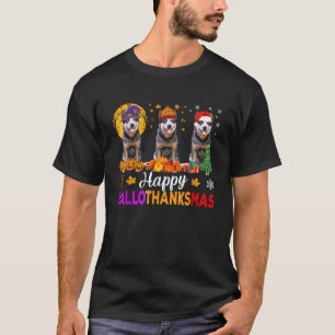 Camiseta Cão de Gado Australiano Halloween Natal Hallotha