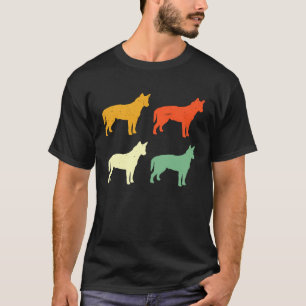Camiseta Cão de Gado Australiano Retro Vermelho Blue Heeler