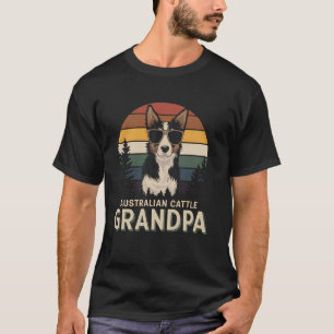 Camiseta Cão de Gado Australiano Vovô Amante de Cachorro Re