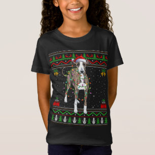 Camiseta Cão de Greyhound Italiano Feio com Iluminação Xmas