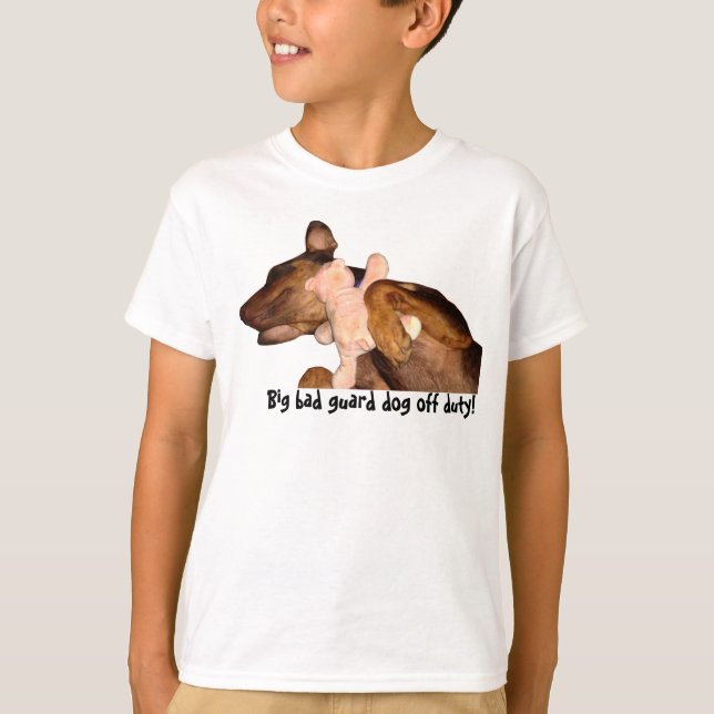 Camiseta Cão de guarda mau Miúdo-Grande que dorme com (Frente)