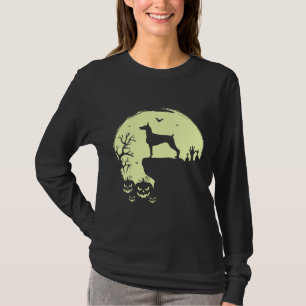 Camiseta Cão De Halloween De Doberman, Moon Cheia, Para Mul