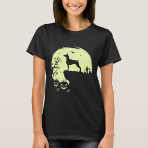 Camiseta Cão De Halloween De Doberman, Moon Cheia, Para Mul