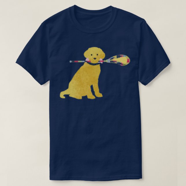 Camiseta Cão de Lacrosse de Retriever de Ouro de Pré-Disque (Frente do Design)