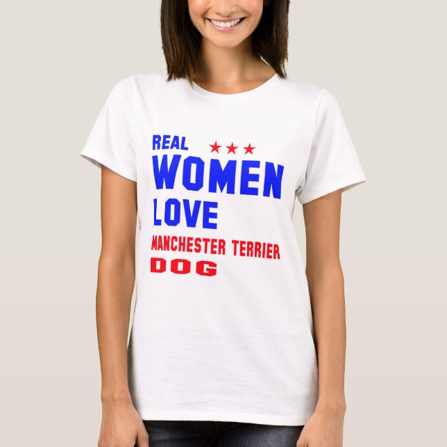 Camiseta Cão de Manchester Terrier do amor das mulheres (Frente)