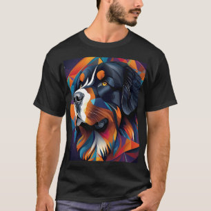 Camiseta Cão-de-montanha Geométrico bernese
