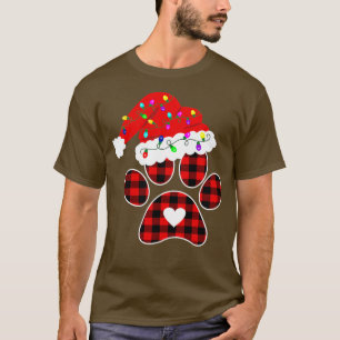 Camiseta Cão de Natal da Xadrez Buffalo com chapéu de Papai